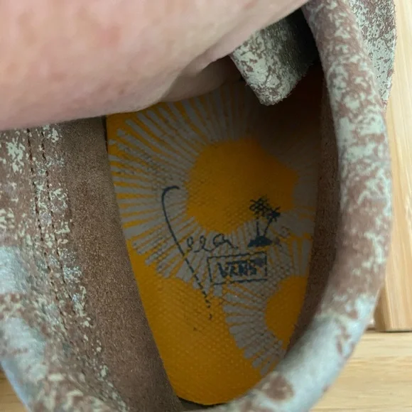 Vans Seea Off The Wall Leather Moccasins Brown and Silver Shoes Womens 6 - Picture 6 of 9